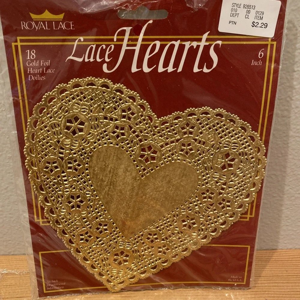 Open Package/partial Royal Lace 4 And 6 Inch Heart Doilies Pink White Red Gold‎